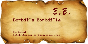 Borbás Borbála névjegykártya